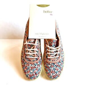 New Hotter Lace Up Oxford Sneaker Women US 7.5 EU 38.5 Mabel Floral Cottage Core